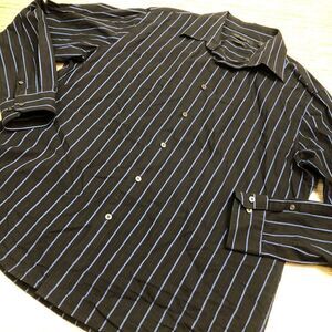 1389 AXIST Mens Button Front Modern fit Shirt BLACK BLUE sz XL